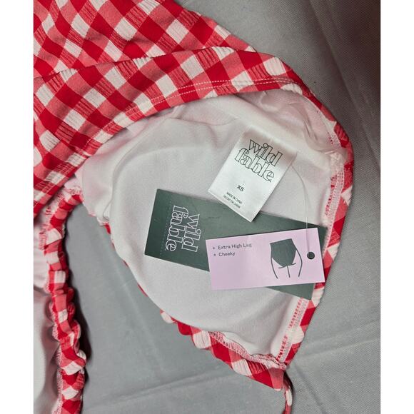 Wild Fable Size: XS (0-2) Red & White Gingham Swimwear  NWT - Picture 5 of 8